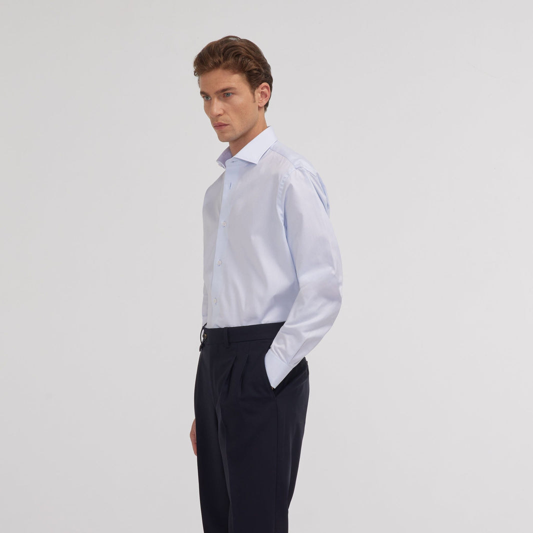 Chemise en oxford double retors bleu ciel