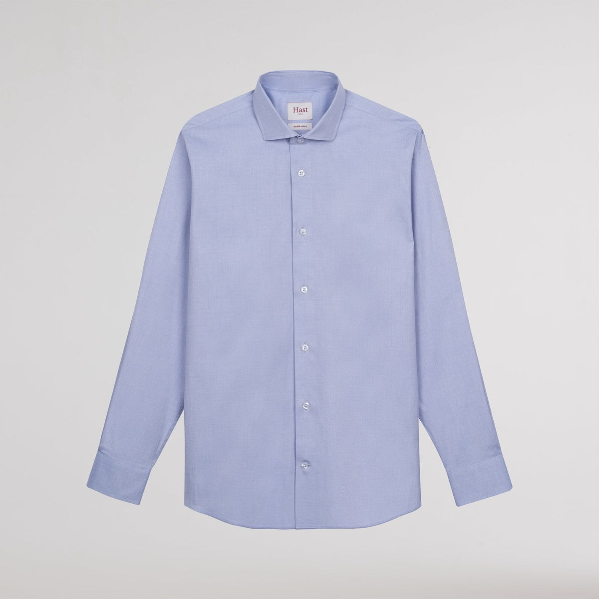 Chemise cintrée en oxford double retors bleue