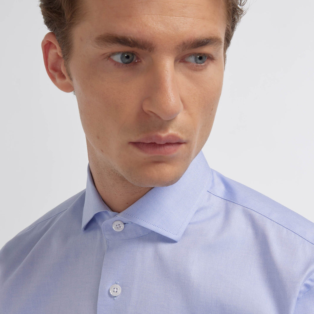 Chemise en oxford double retors bleue