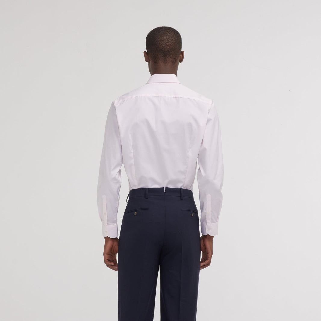 Chemise cintrée popeline double retors rose 