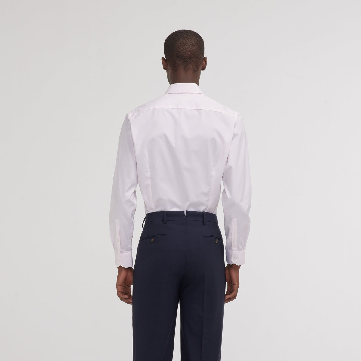Chemise cintrée popeline double retors rose 