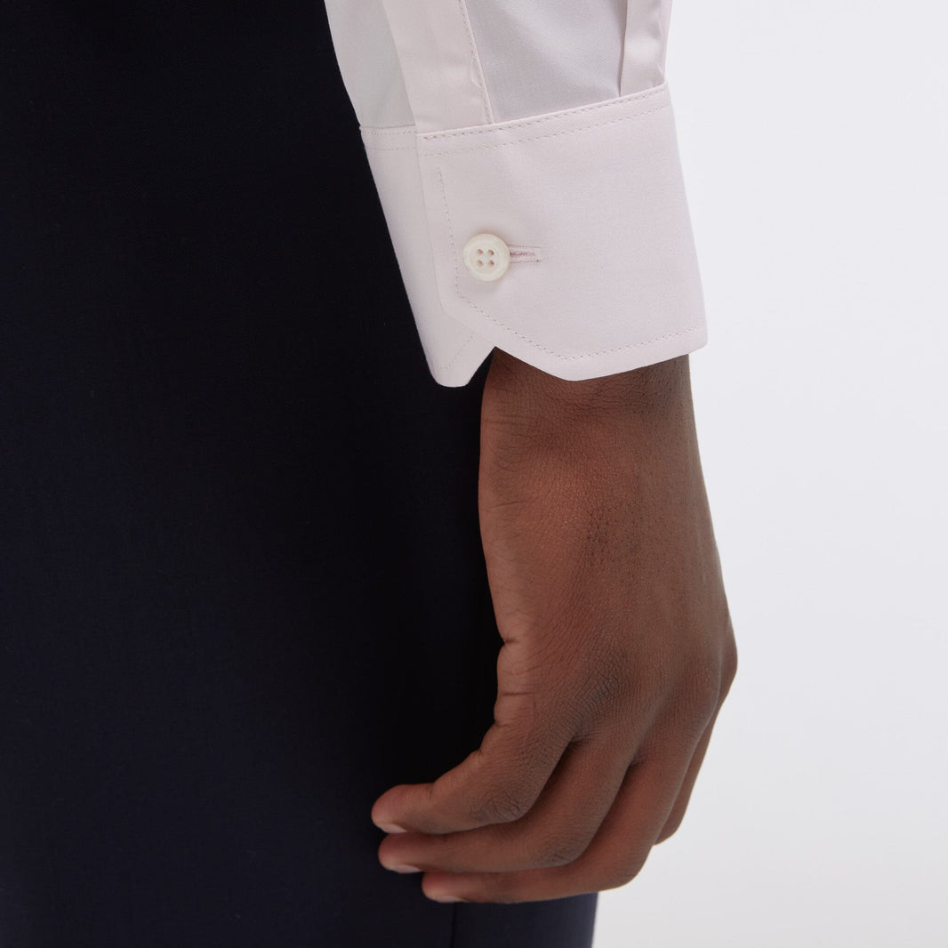 Chemise cintrée popeline double retors rose 