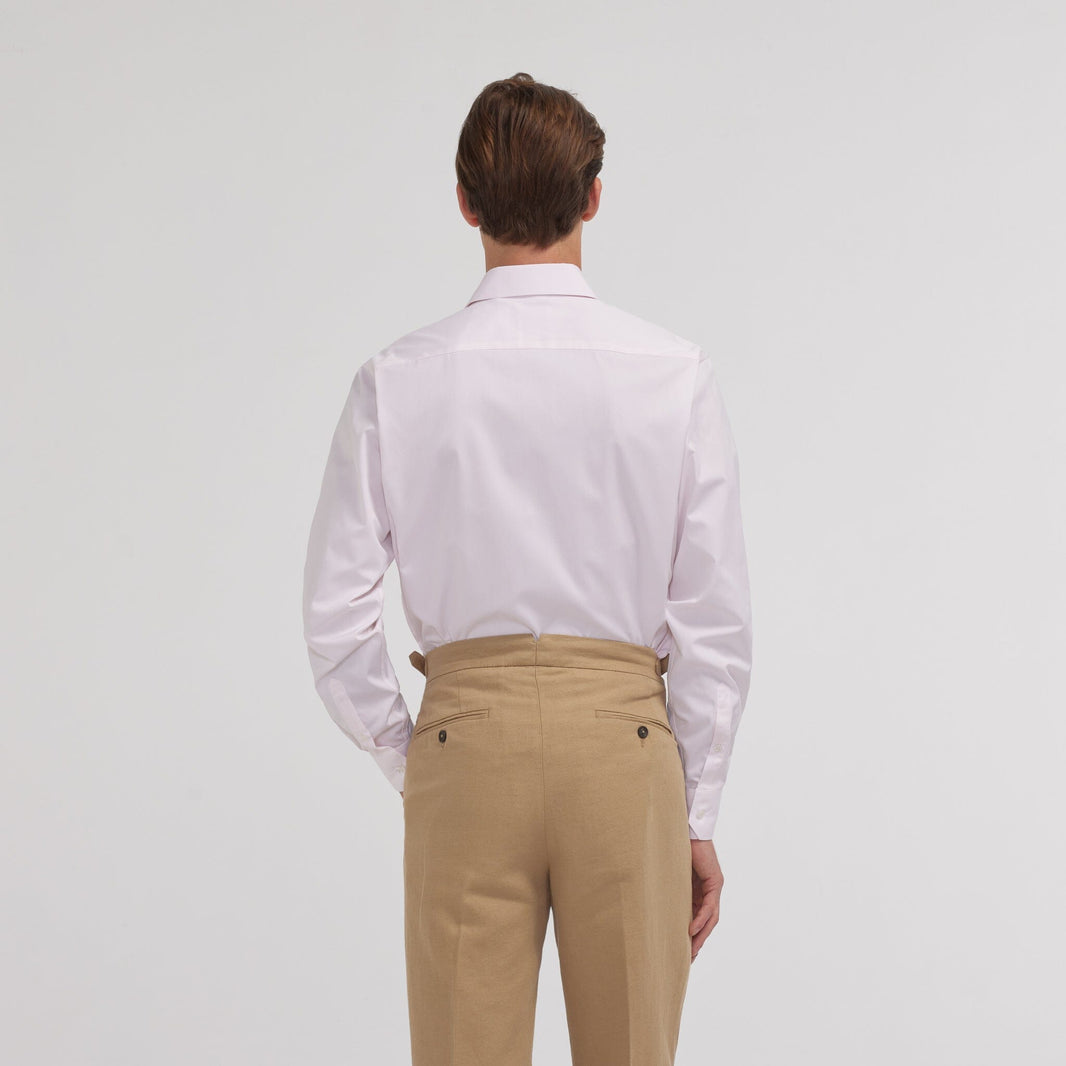 Chemise en popeline double retors rose pâle
