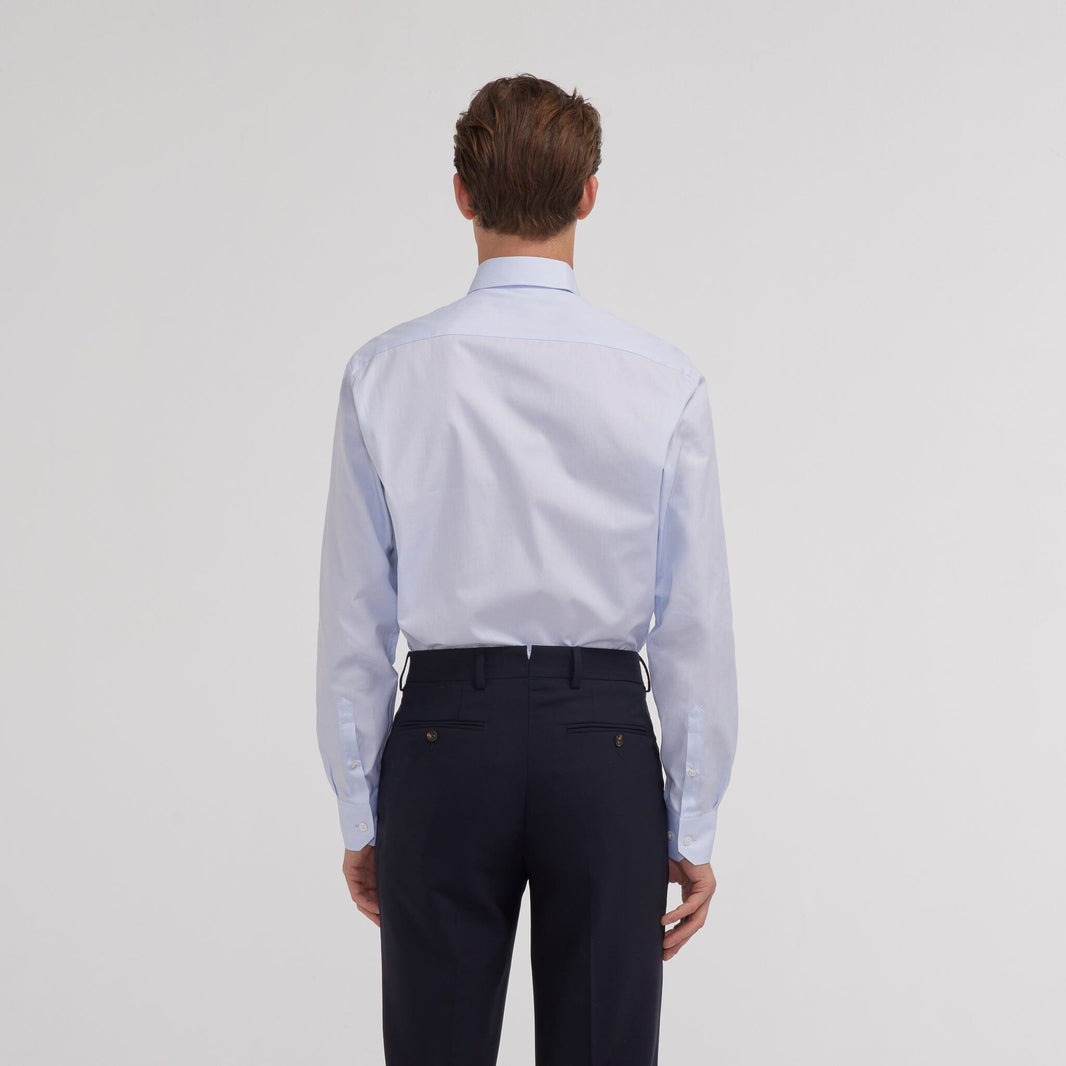 Chemise en fil-à-fil double retors bleu ciel
