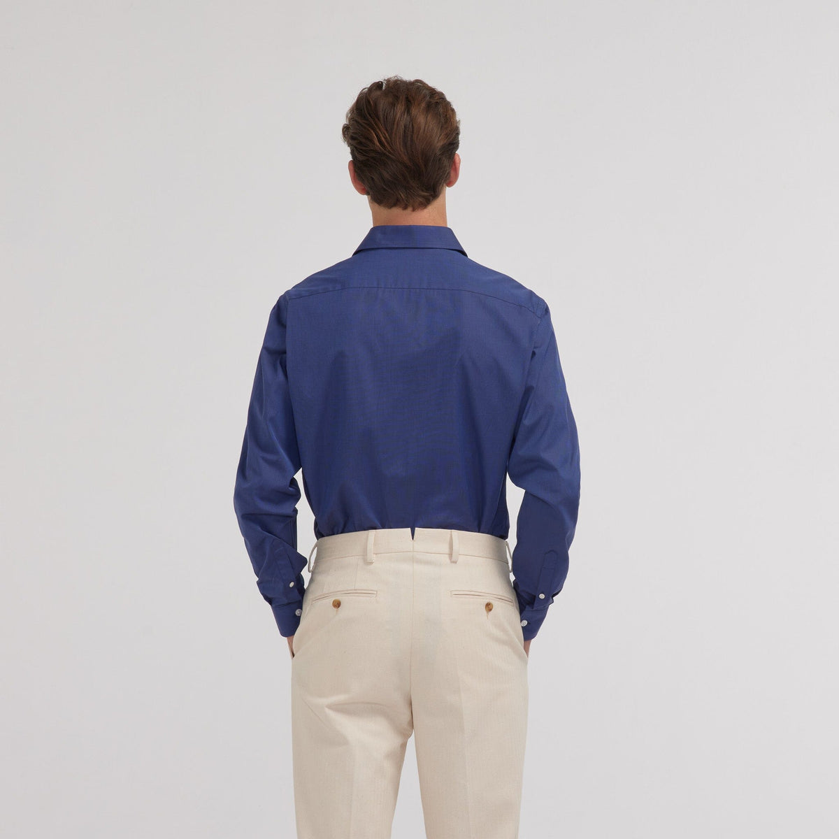 Midnight blue two-ply end-on-end shirt