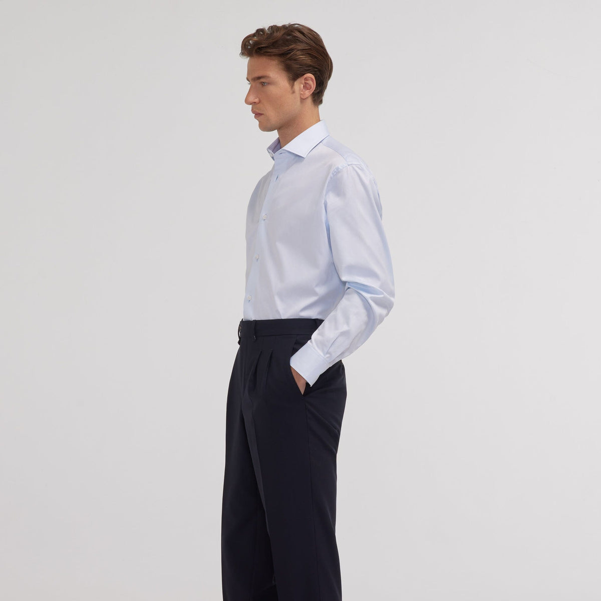 Sky blue two-ply twill shirt