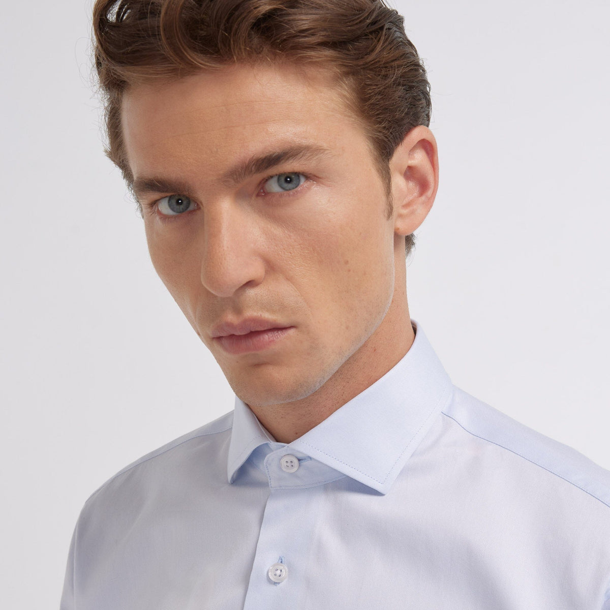 Sky blue two-ply twill shirt