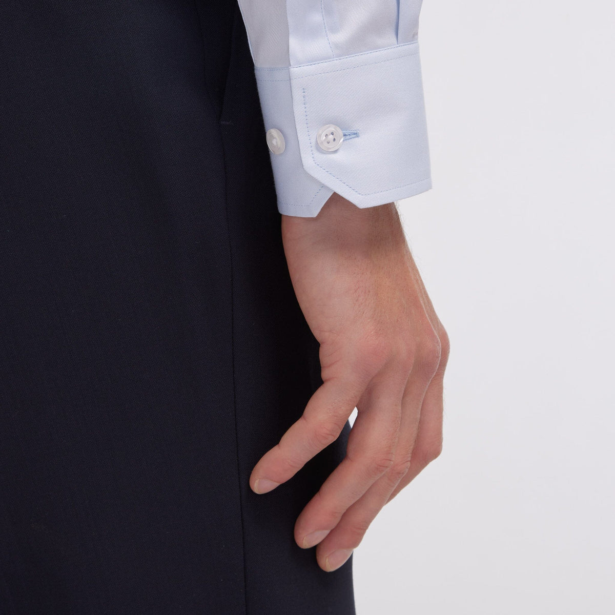 Sky blue two-ply twill shirt