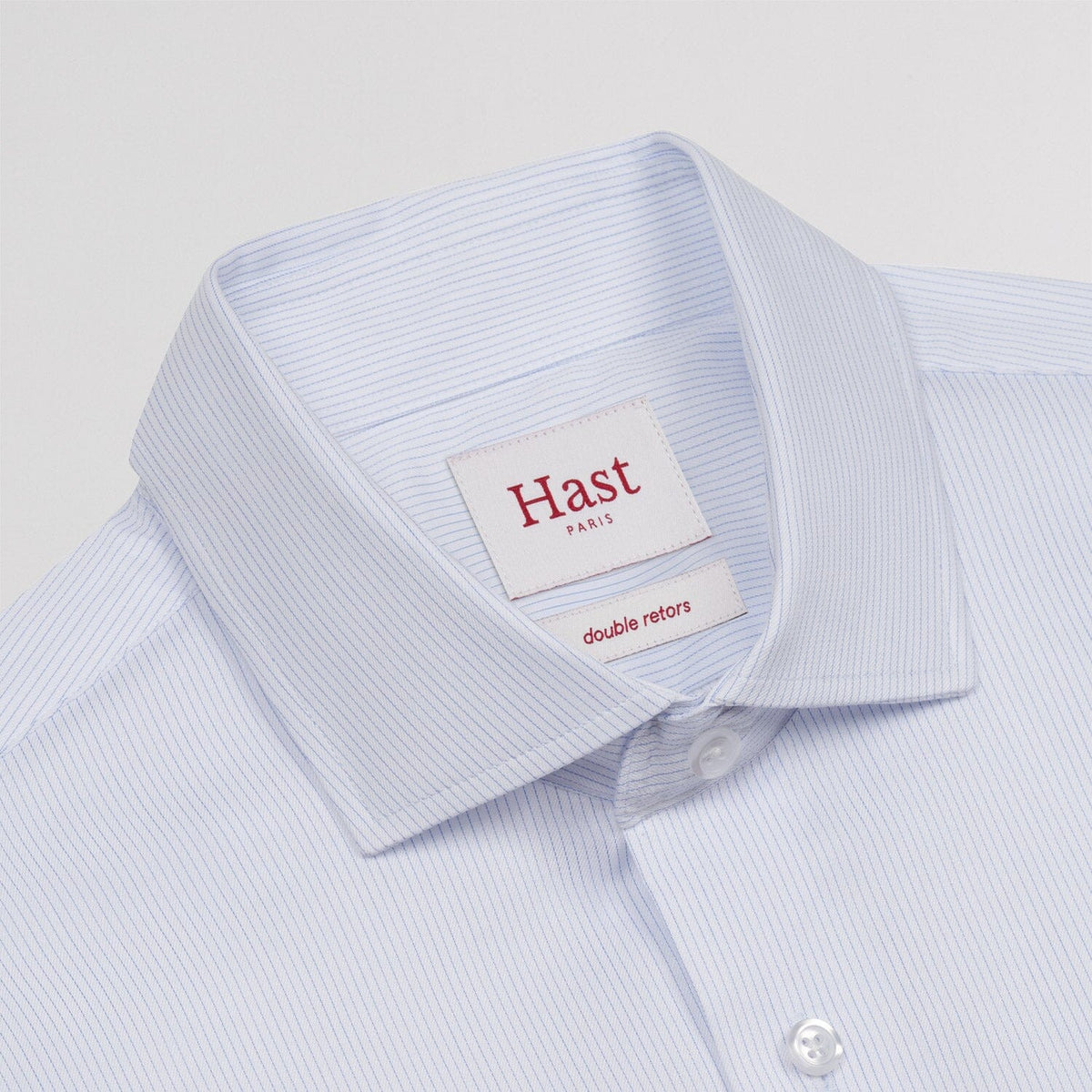 Chemise twill double retors rayures bleues