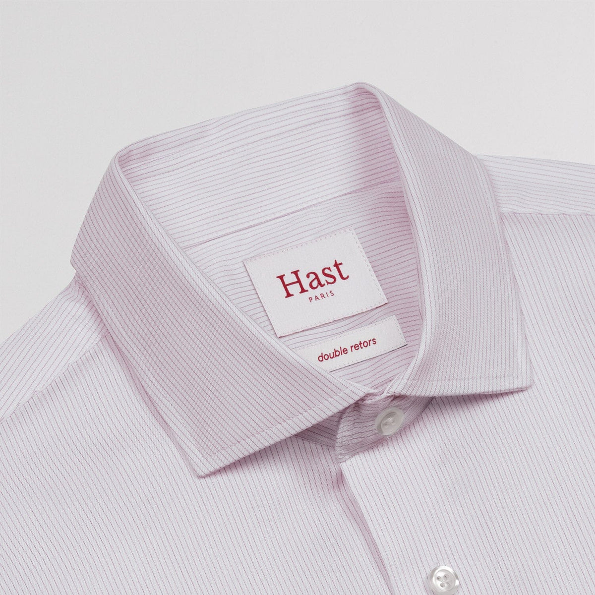 Chemise cintrée twill à rayures rouges
