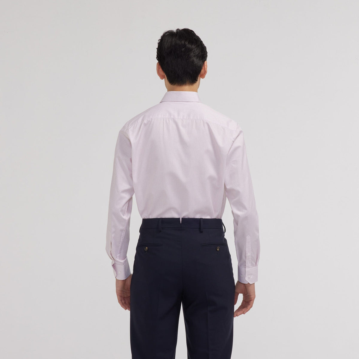 Chemise en twill double retors rayures rouges