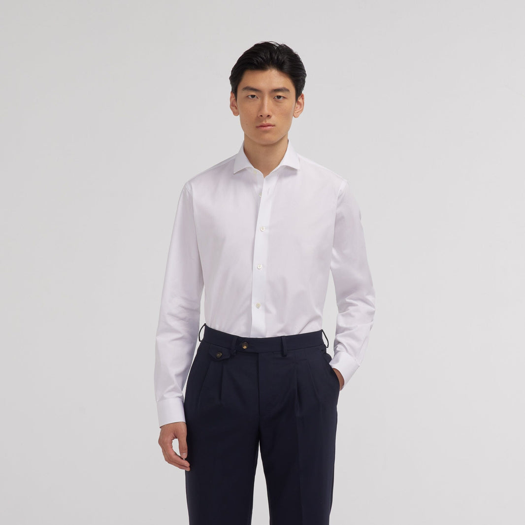 Chemise premium popeline double retors blanche