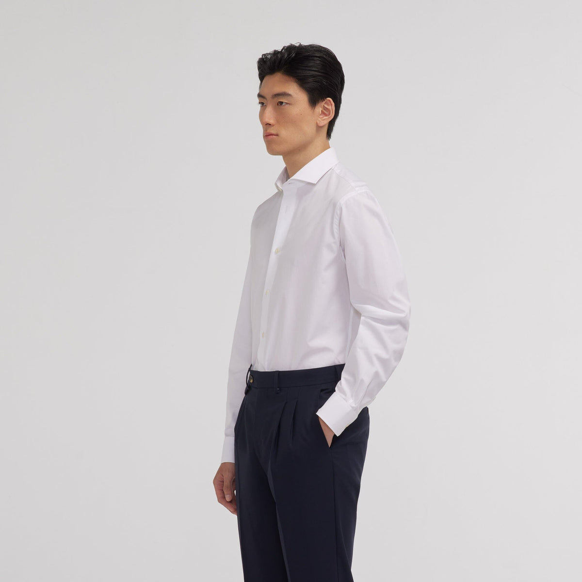 Chemise premium popeline double retors blanche