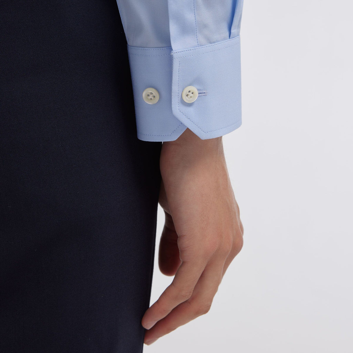 Chemise premium en pinpoint double retors bleue