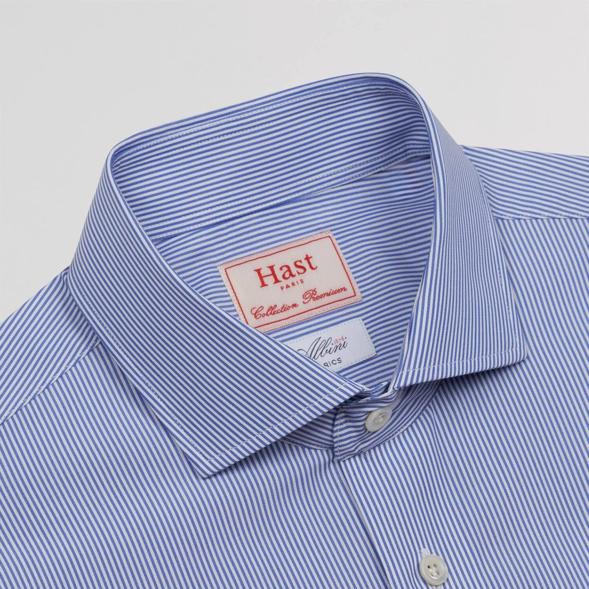 Chemise premium cintrée popeline double retors à rayures