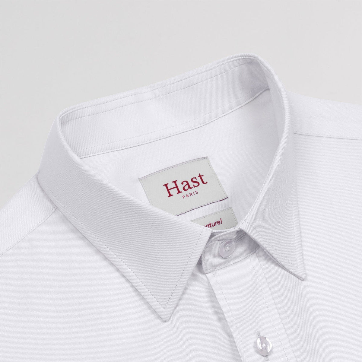 Fitted shirt in white natural stretch twill