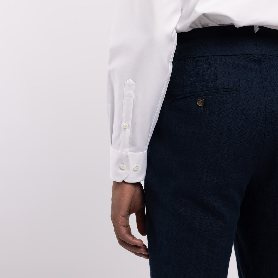 Chemise premium Thomas Mason en twill blanc uni