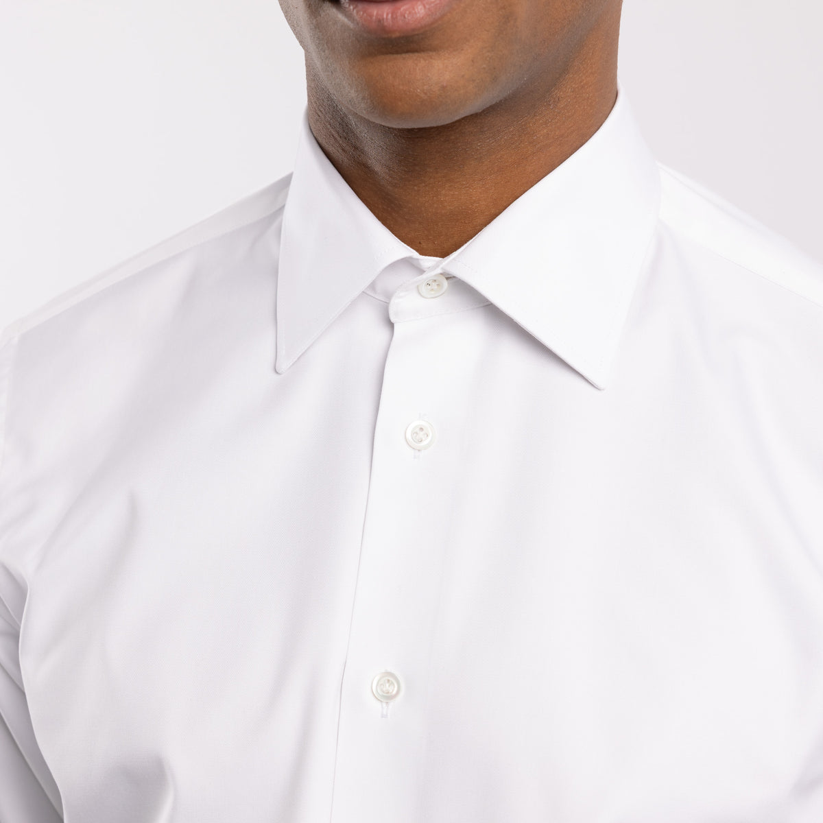 Chemise premium Thomas Mason en twill blanc uni