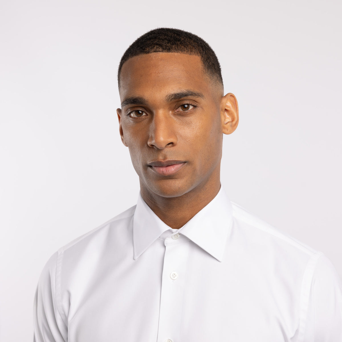 Chemise premium Thomas Mason en twill blanc uni