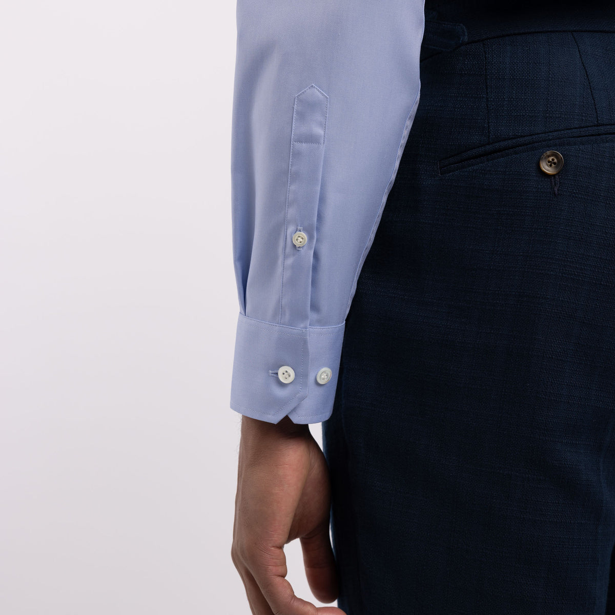 Chemise premium Thomas Mason en twill bleu