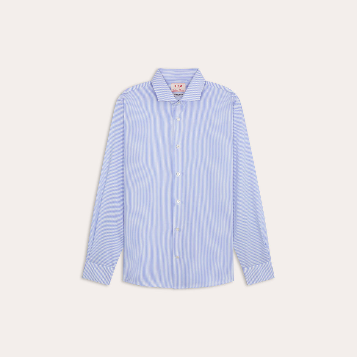 Chemise premium Thomas Mason en twill à rayures bleues
