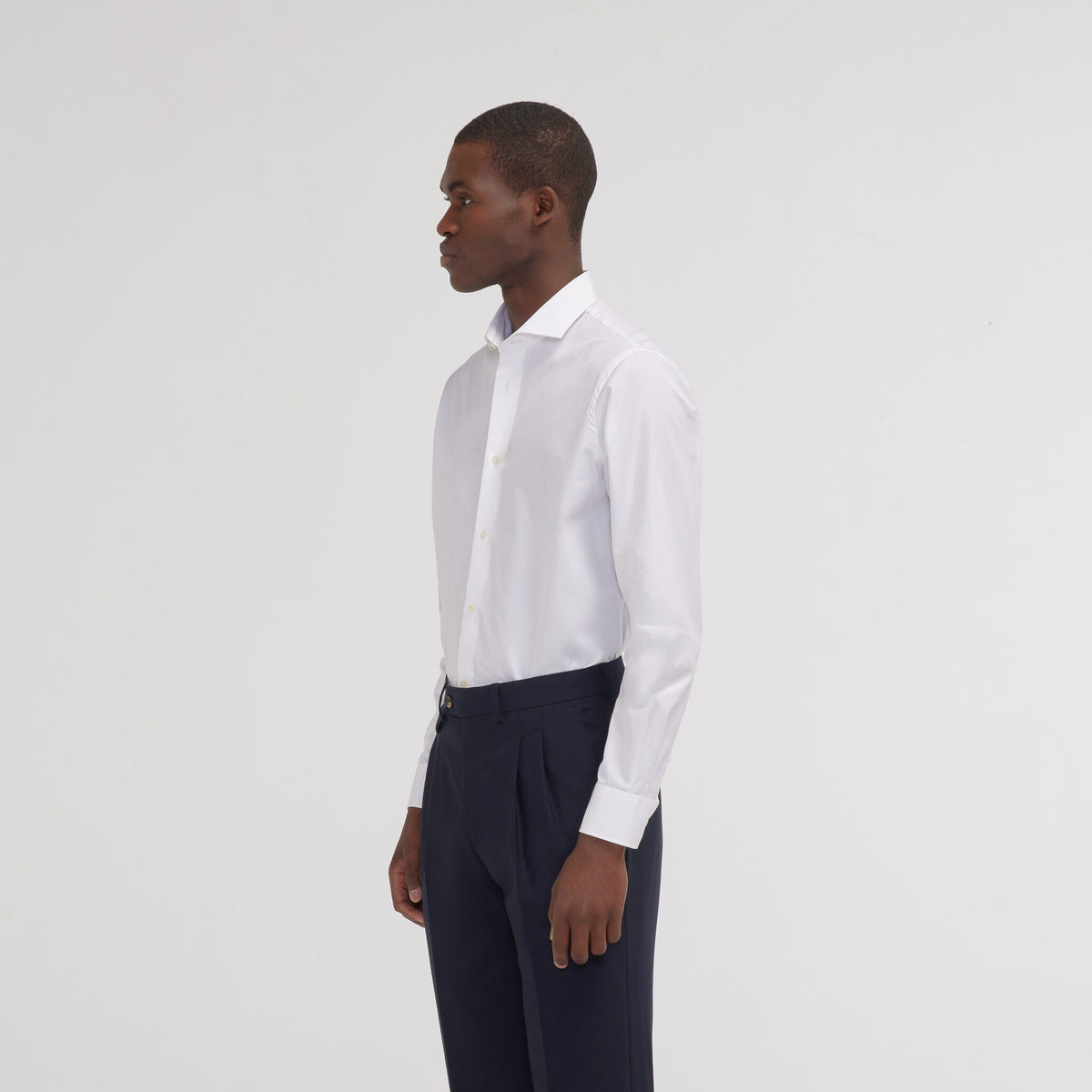 Chemise premium cintrée popeline double retors blanche