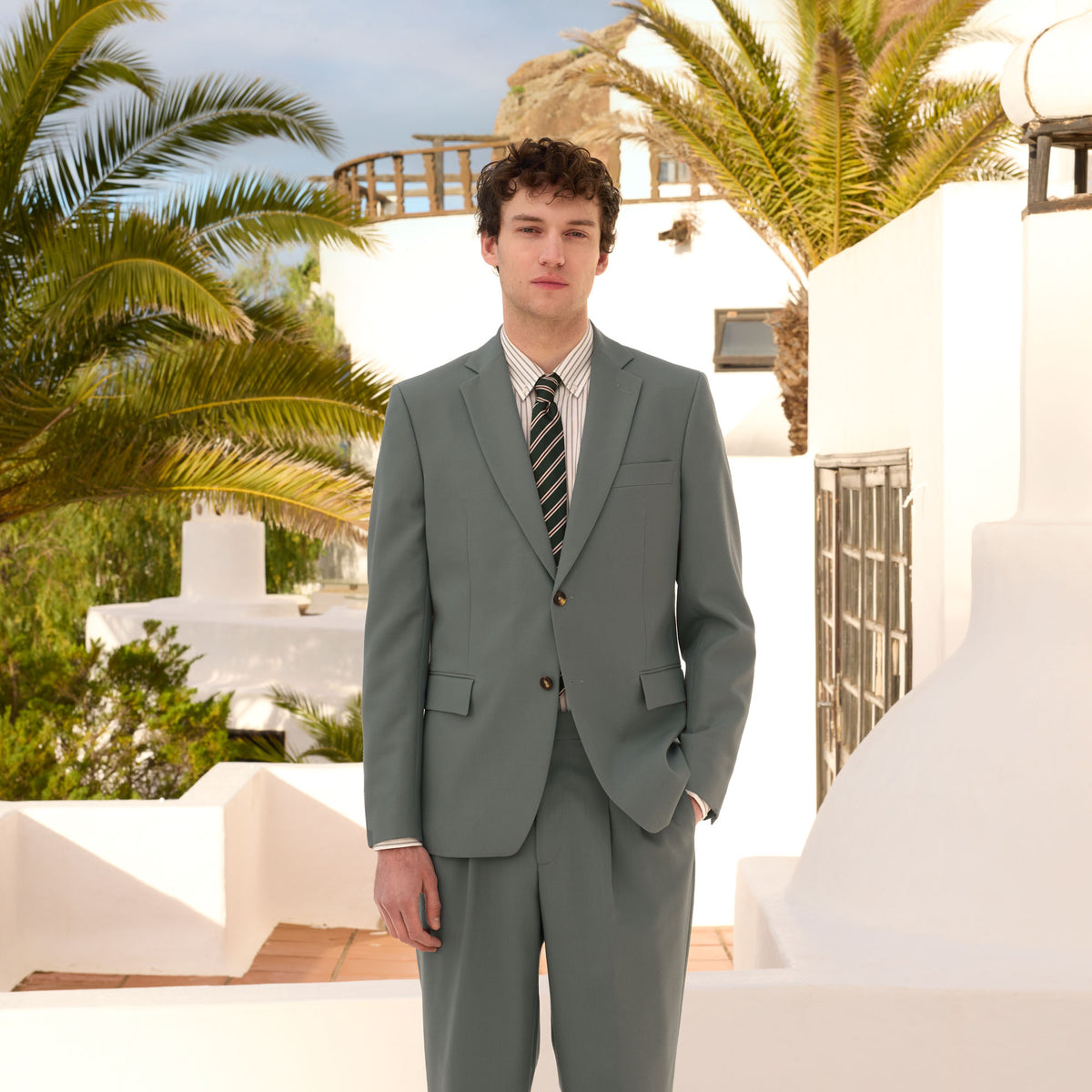 Sage tropical wool jacket