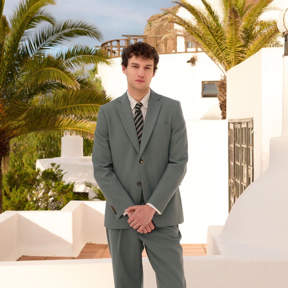 Sage tropical wool jacket