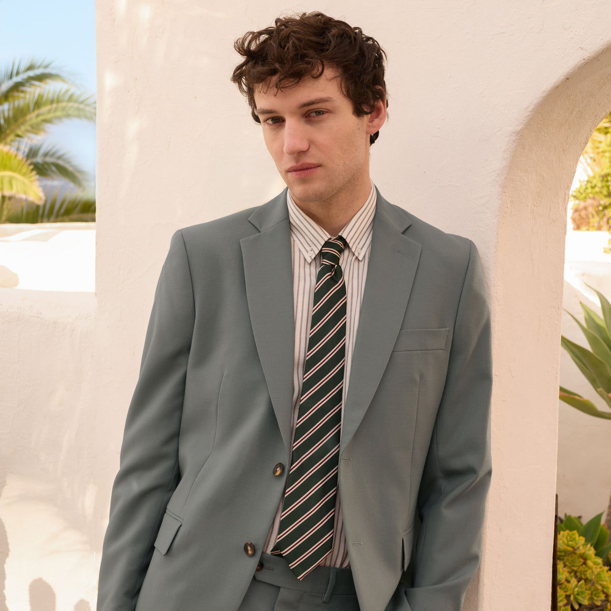 Sage tropical wool jacket