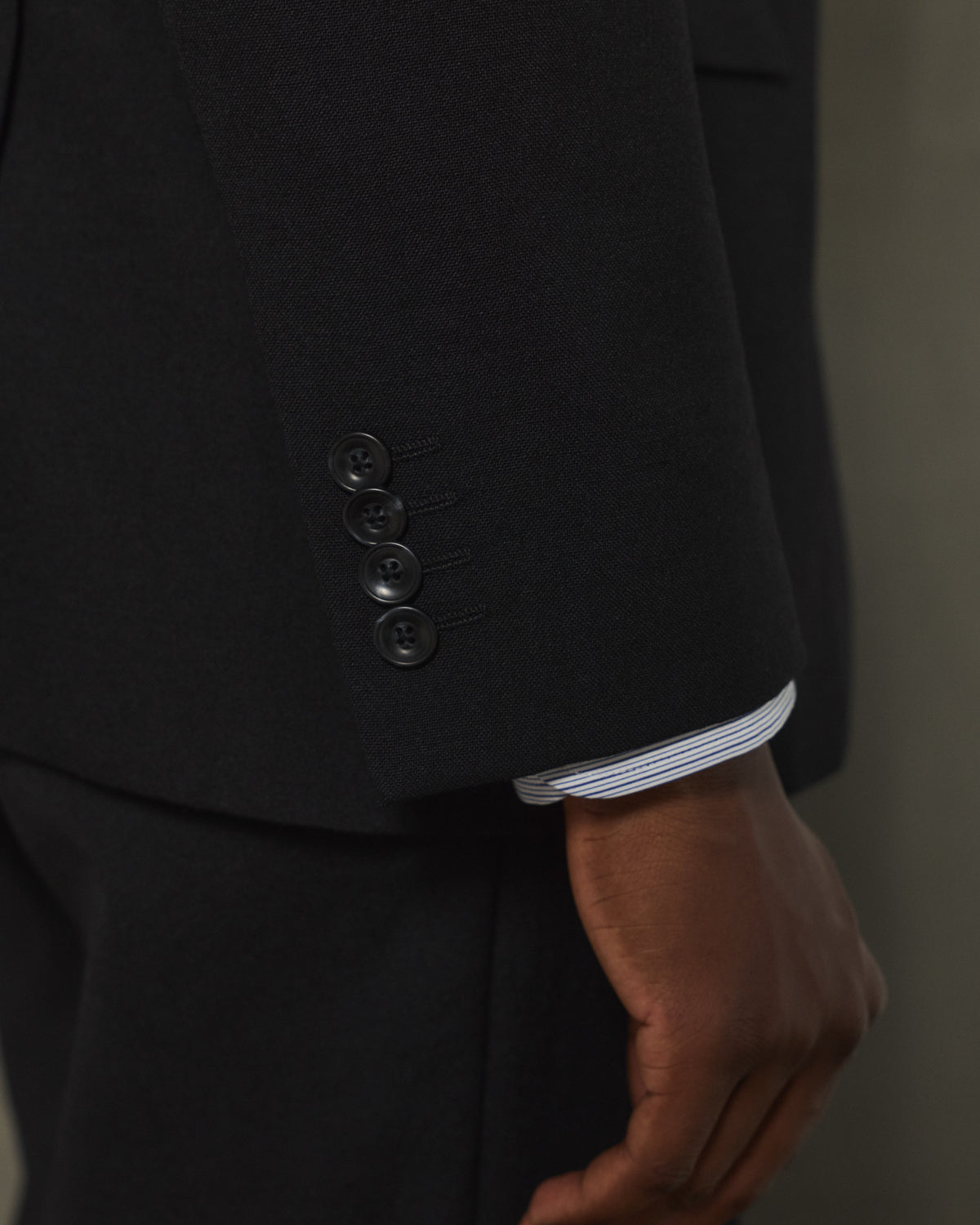 Costume en flanelle de laine noire