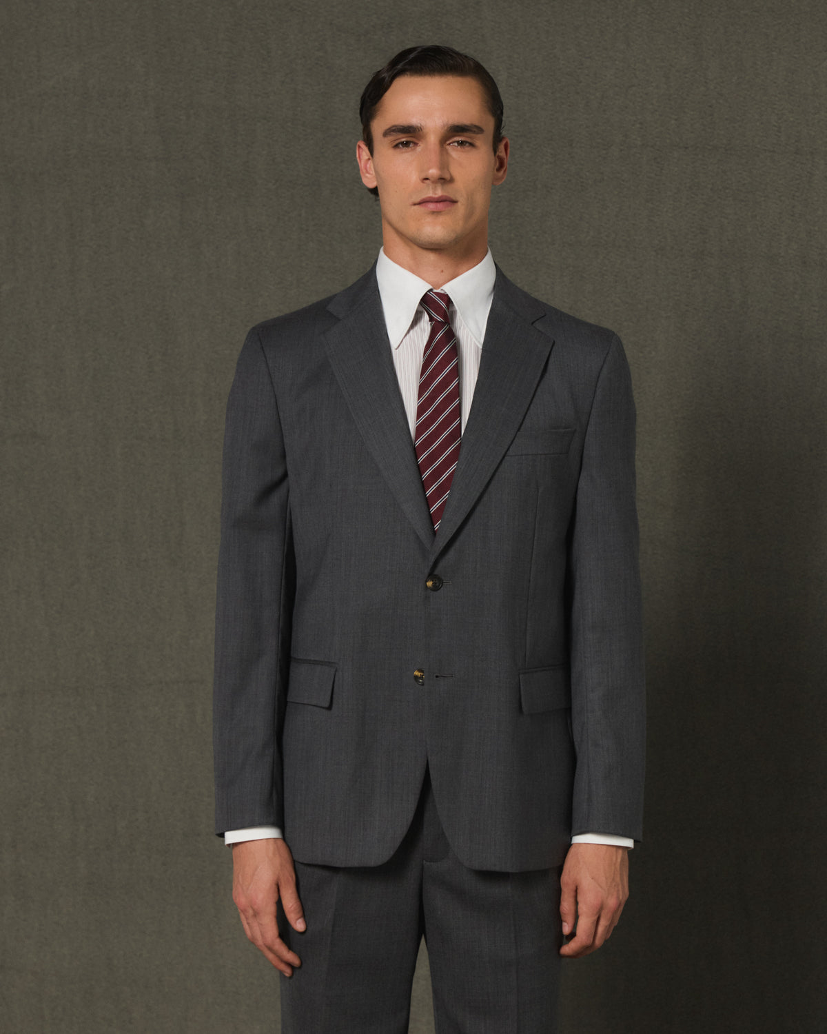 Veste formelle en laine gris anthracite