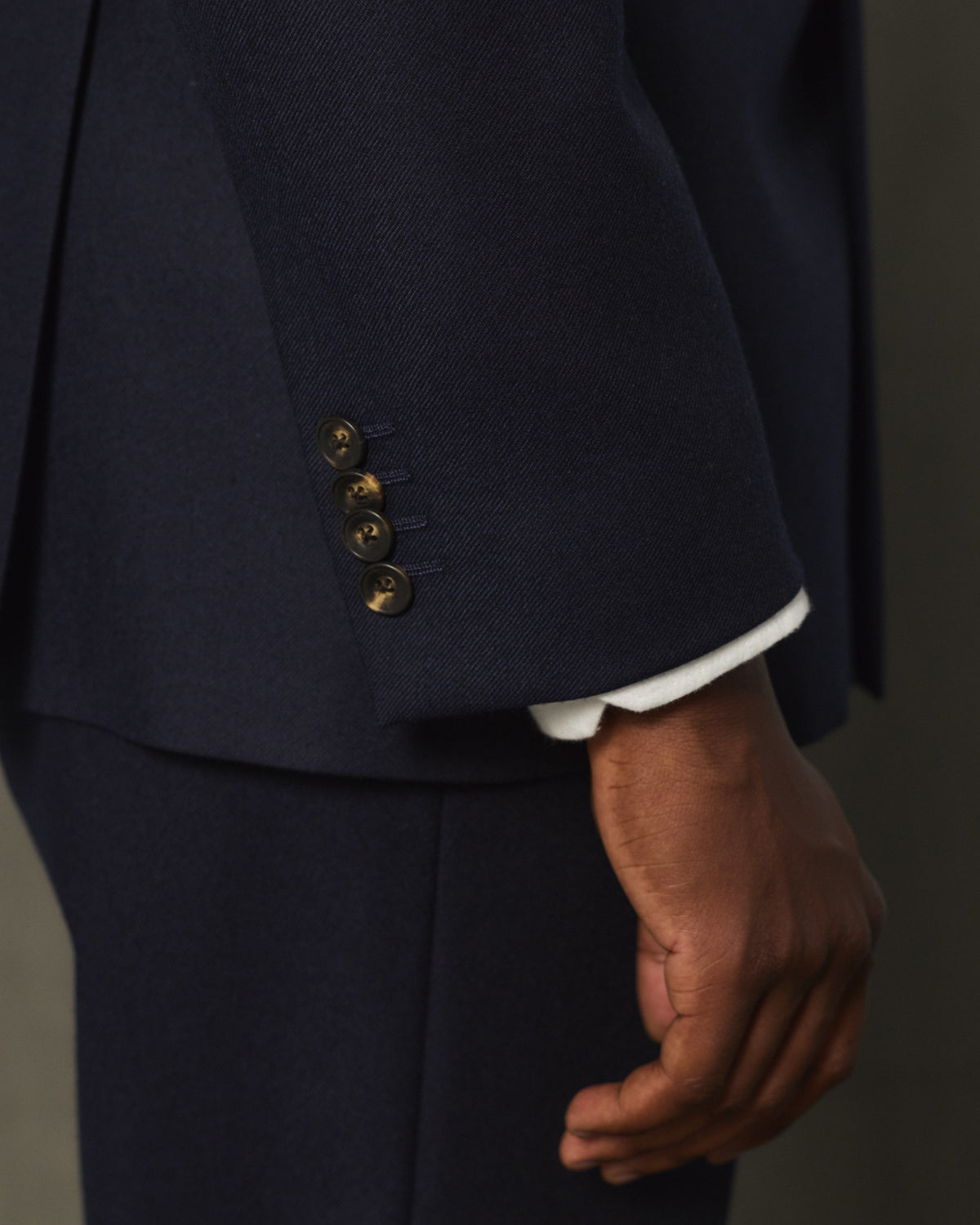 Veste croisée en flanelle de laine marine