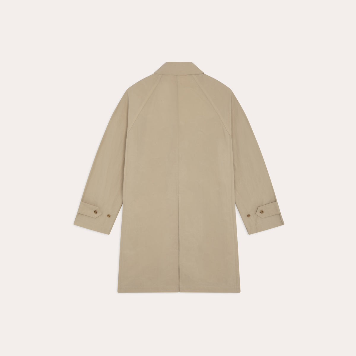 Beige waxed cotton Balmacaan