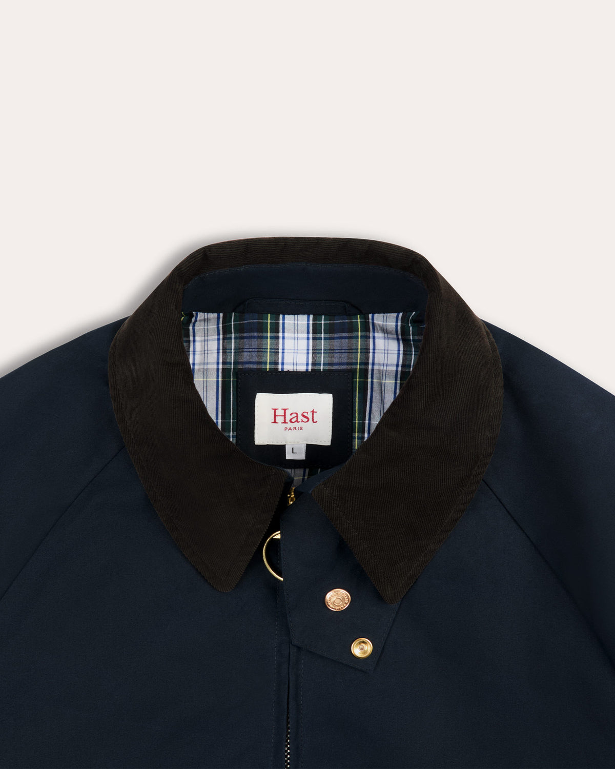 Blouson en coton ciré bleu