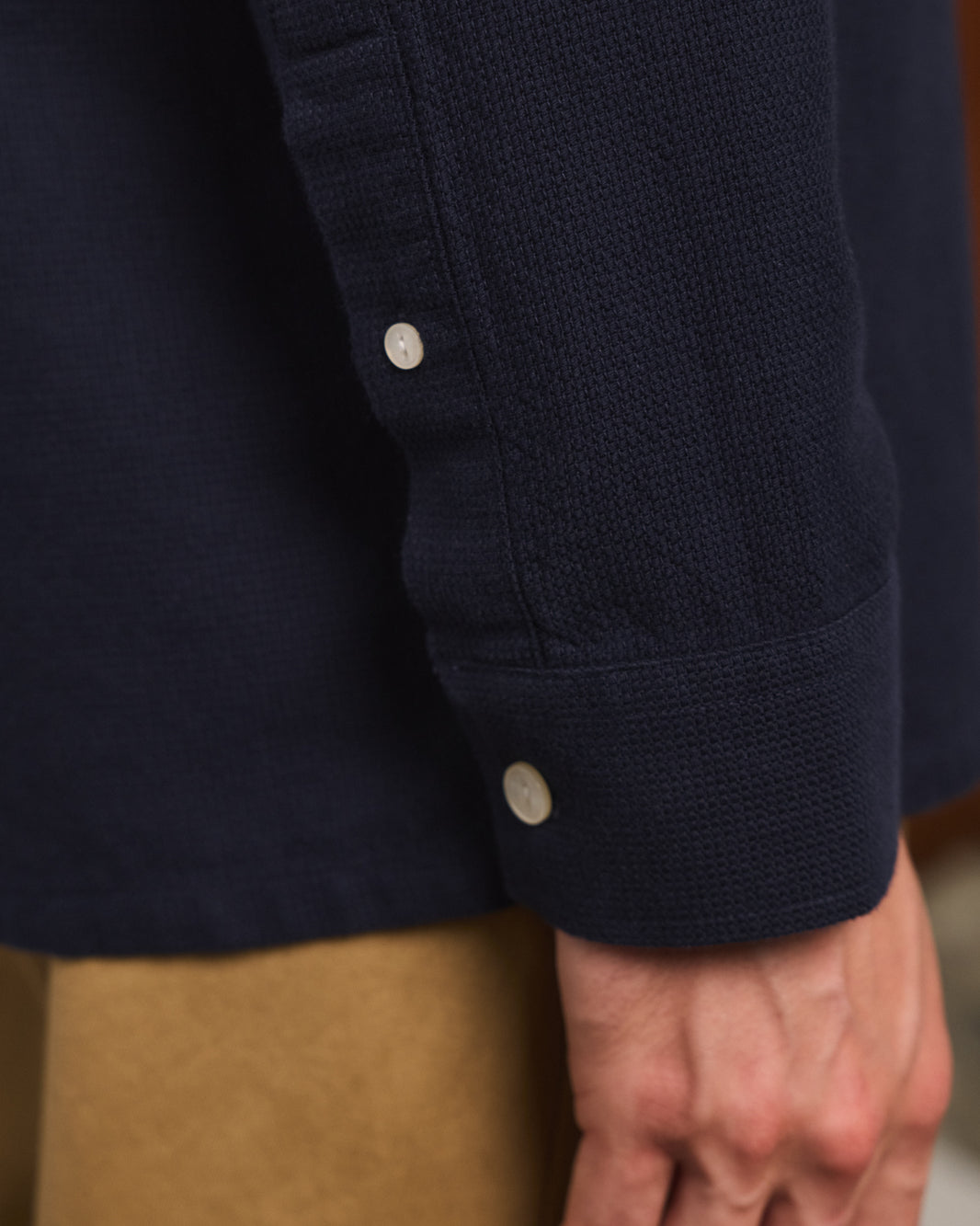 Surchemise en coton épais bleu marine