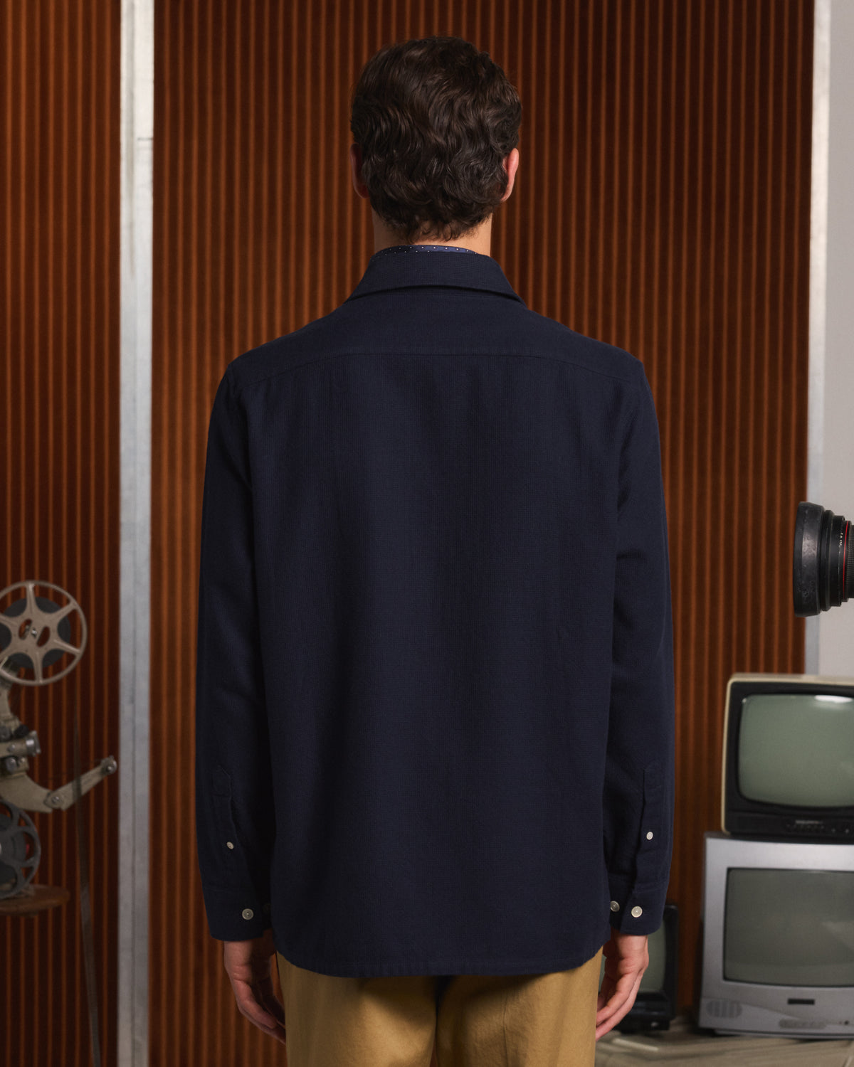 Overshirt aus schwerer Baumwolle in Marineblau