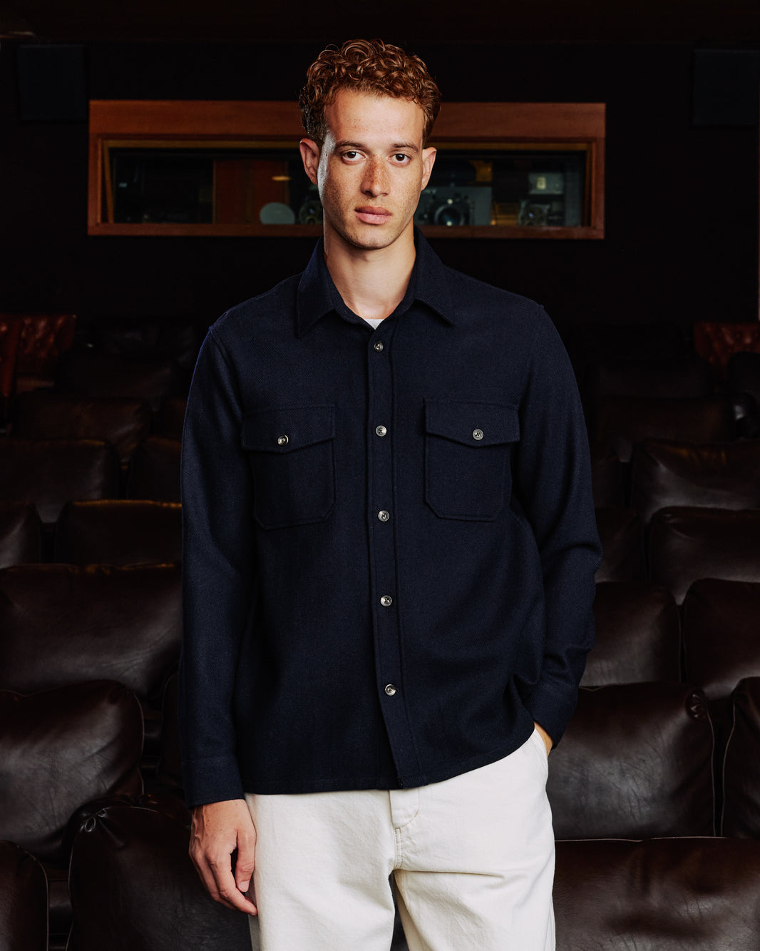 Surchemise en laine marine