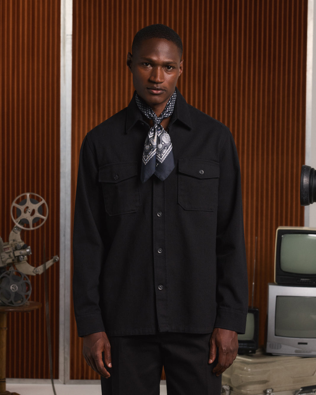 Surchemise en coton noir