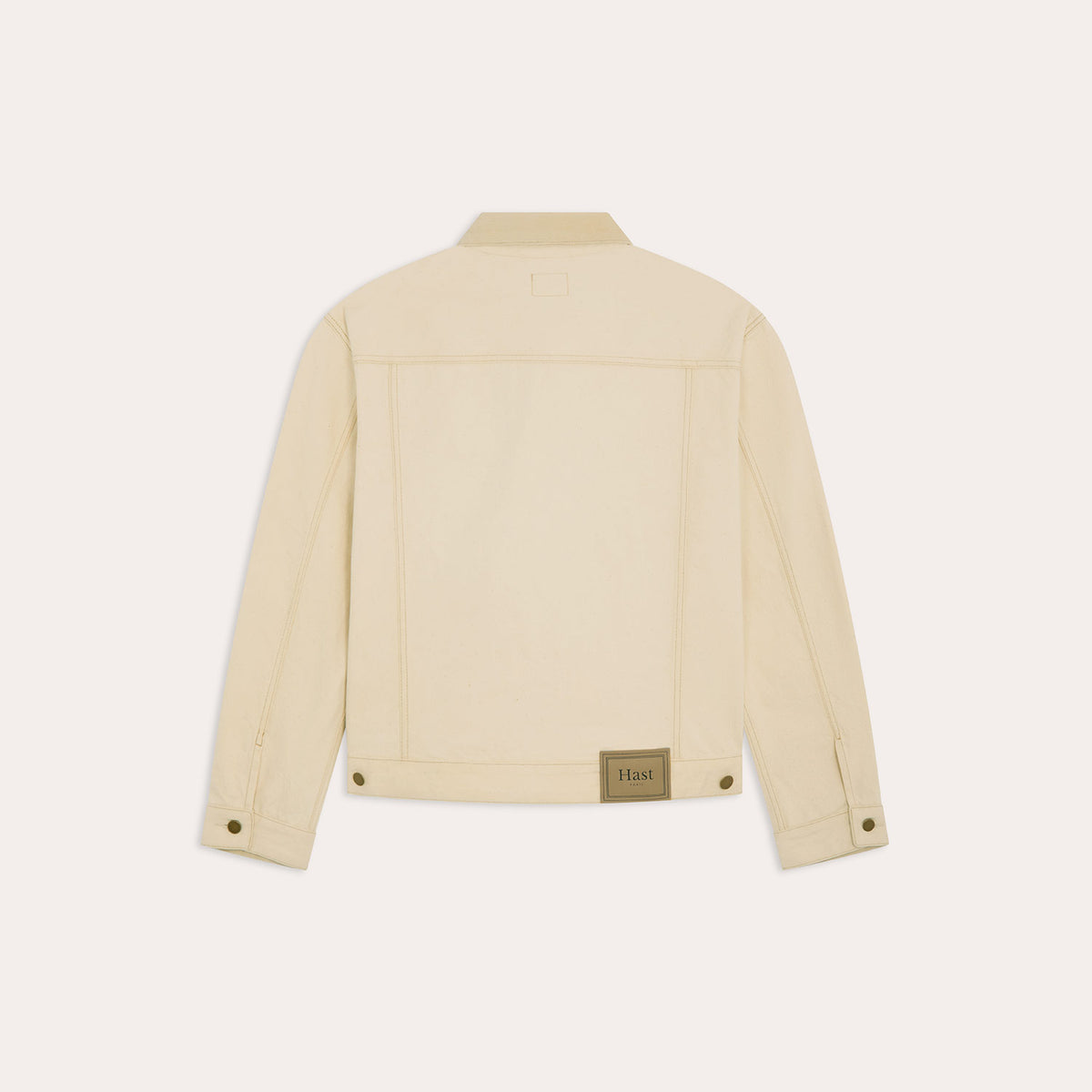 Veste en jean écru col velours