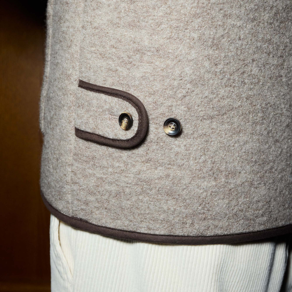 Beige virgin wool waistcoat