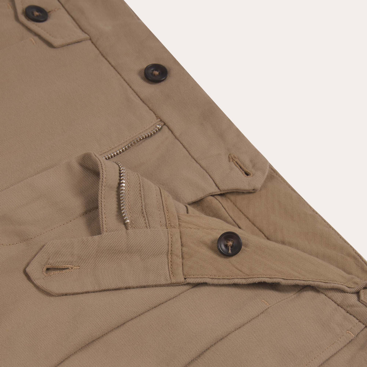 Hose aus Baumwolle und Leinen Beige
