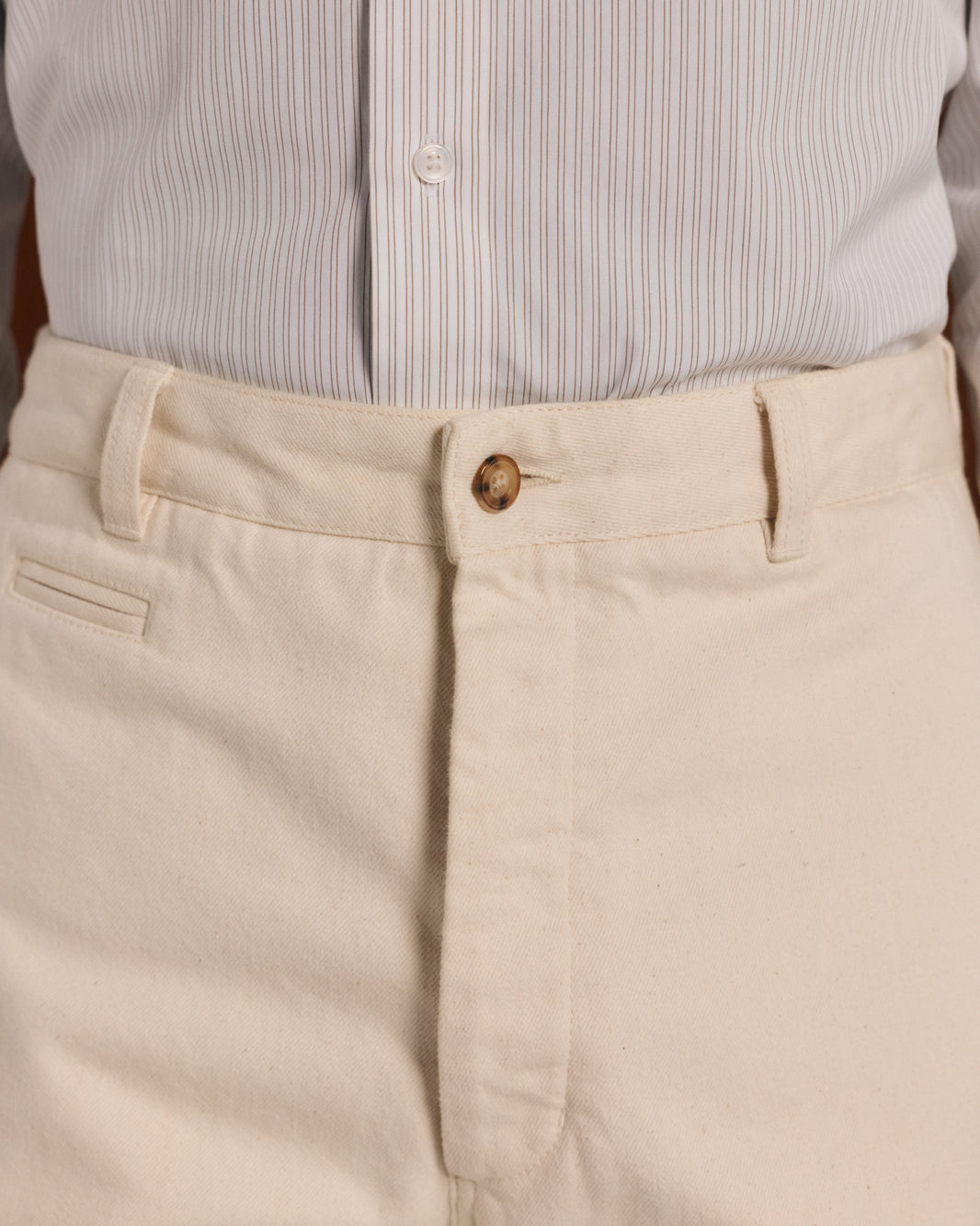 Pantalon large en denim écru