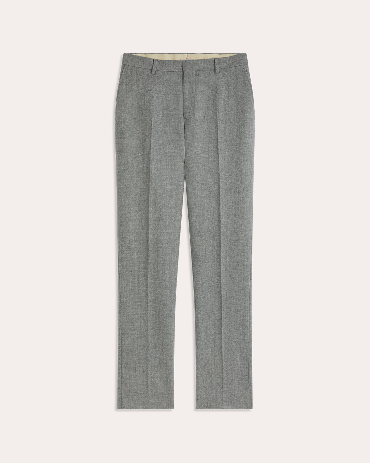 Costume en flanelle de laine grise, pantalon droit