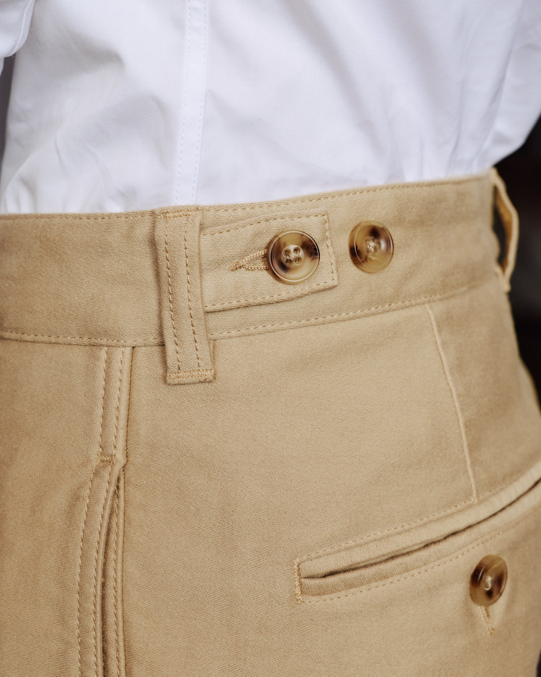 Pantalon casual en coton beige