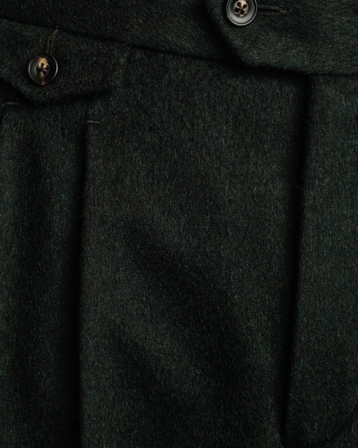 Pantalon à pinces en laine Loden vert