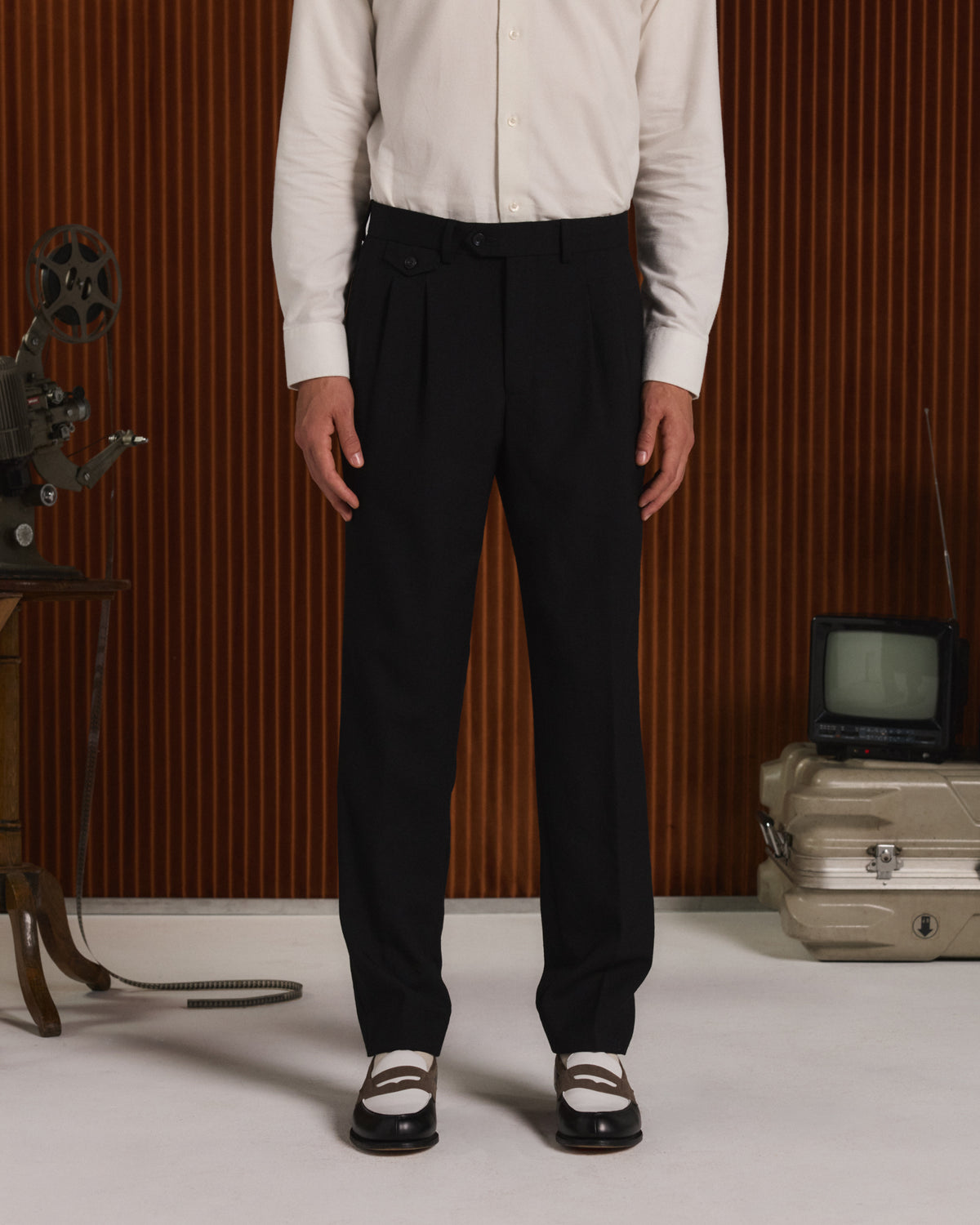 Costume en flanelle de laine noire