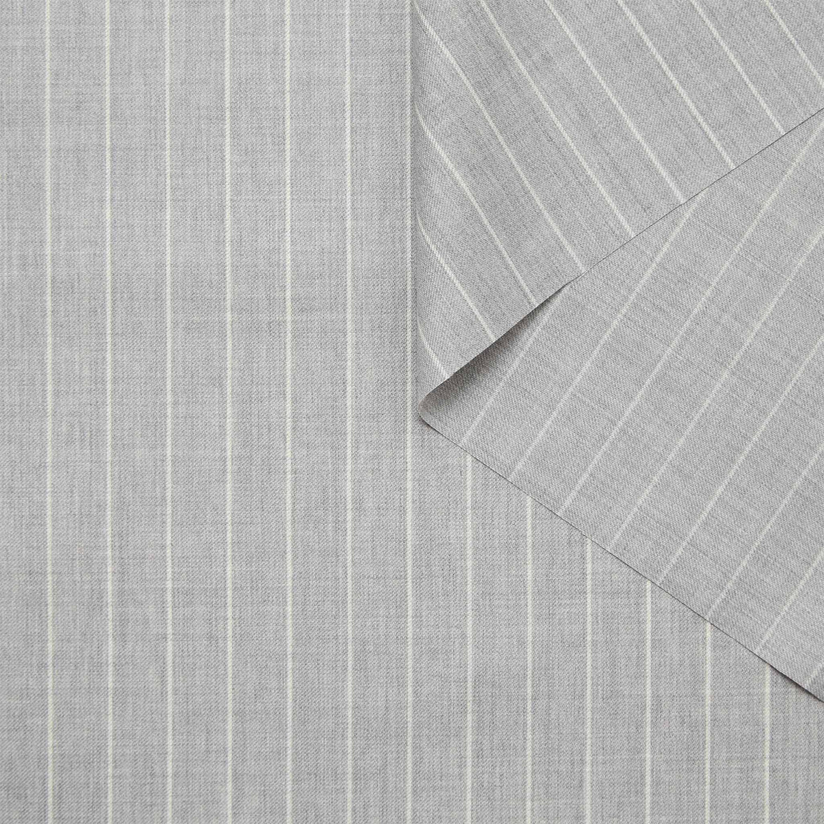 Striped pearl grey wool fresco pleated trousers