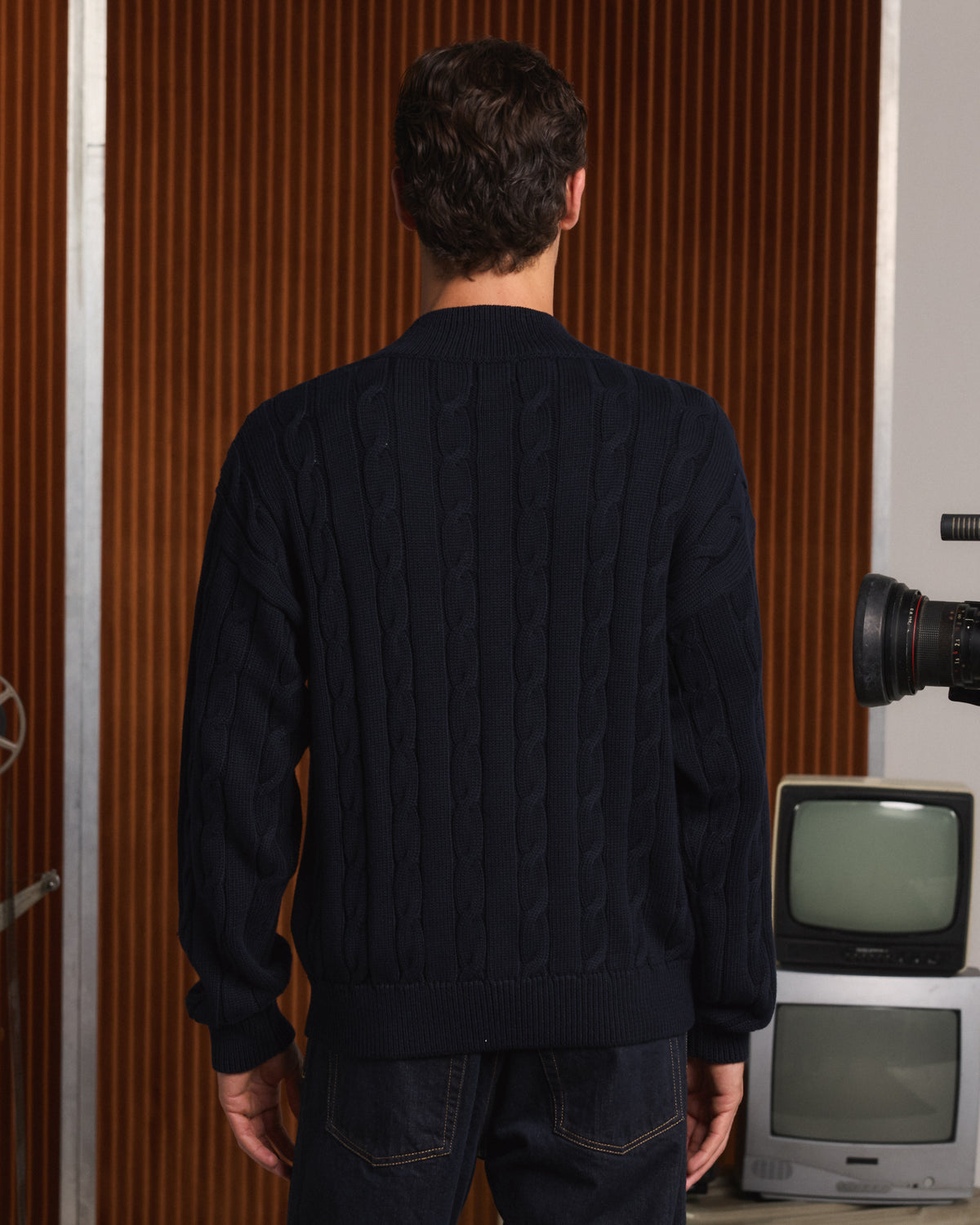 Pull en coton marine