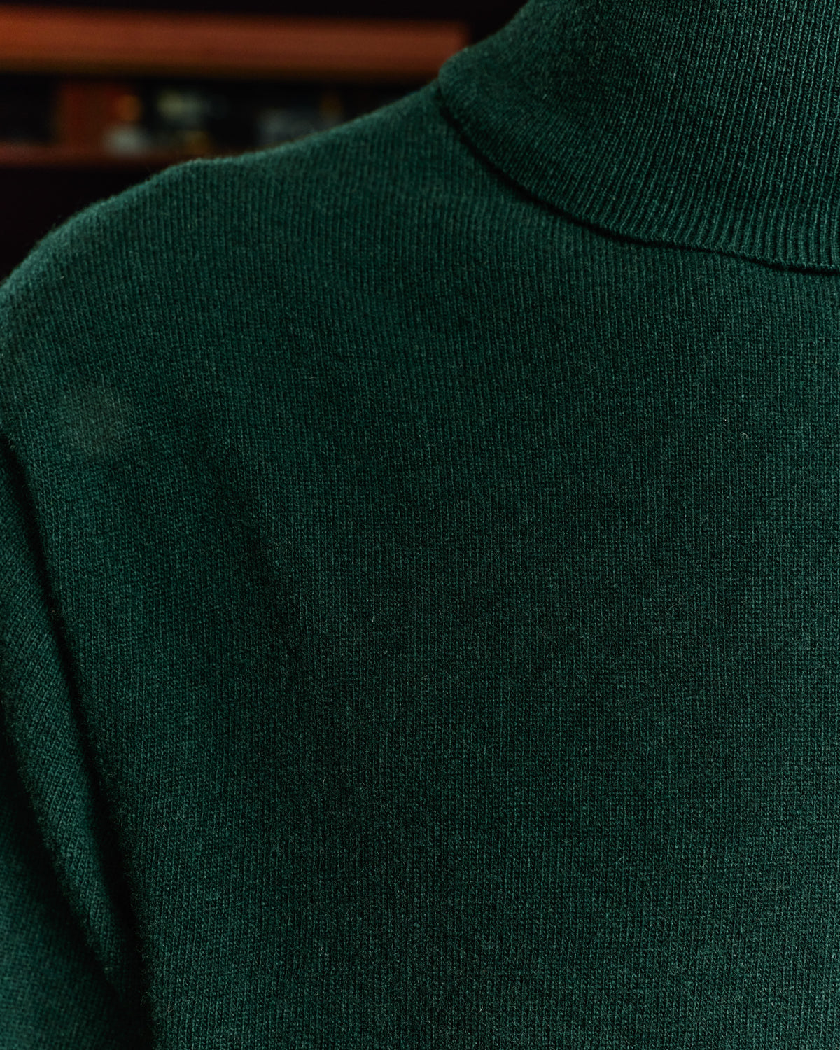 Pull col roulé en laine extrafine vert