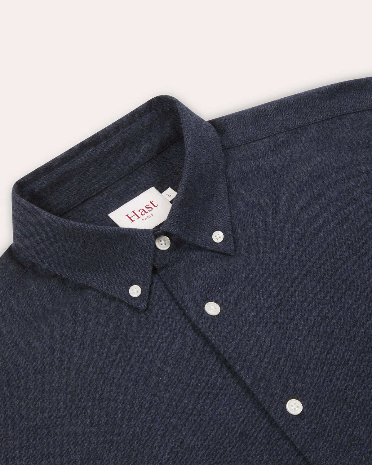 Chemise en flanelle à micro-chevrons bleu nuit